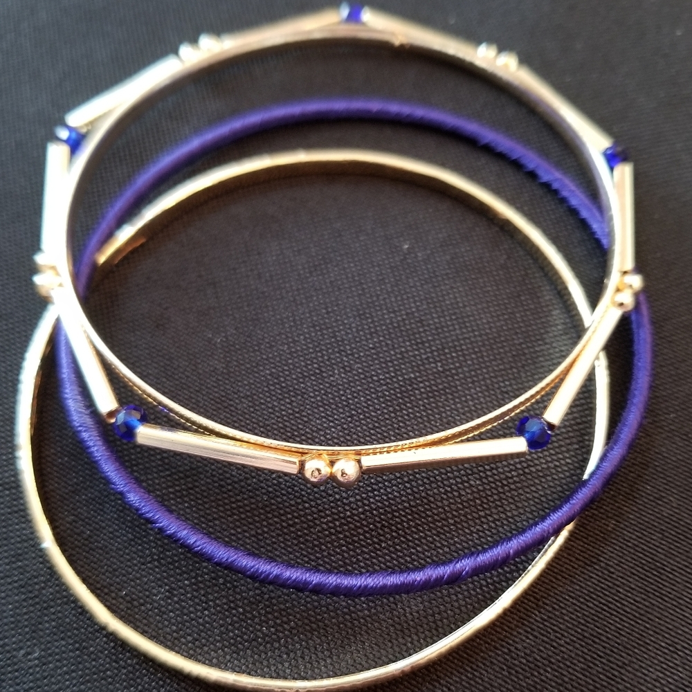 Gold and Purple Bracelets